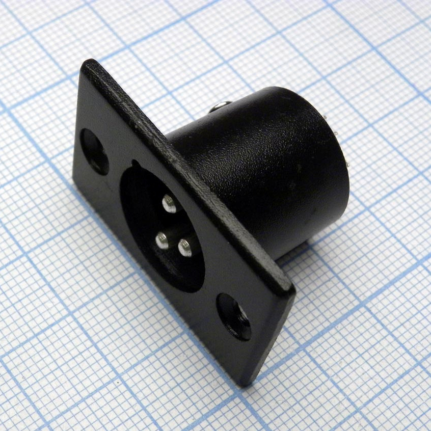 CANNON 25 3M - Аудио разъём XLR - вилка приборная, 3 контакта, цвет - чёрный