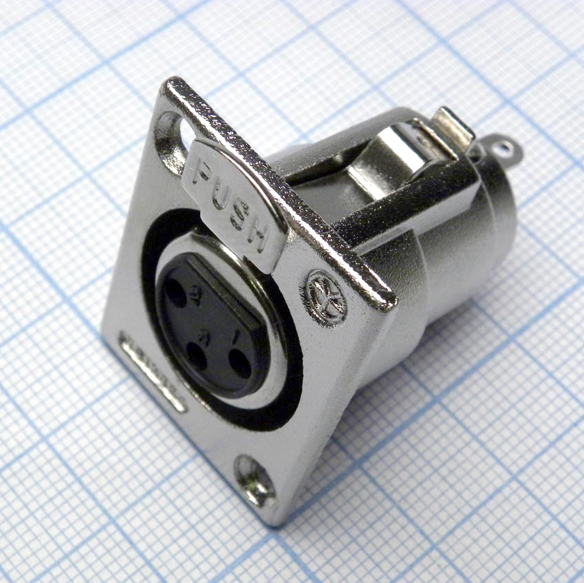 CANNON 28 3F - Аудио разъём XLR - розетка приборная, 3 контакта, цвет - серебристый