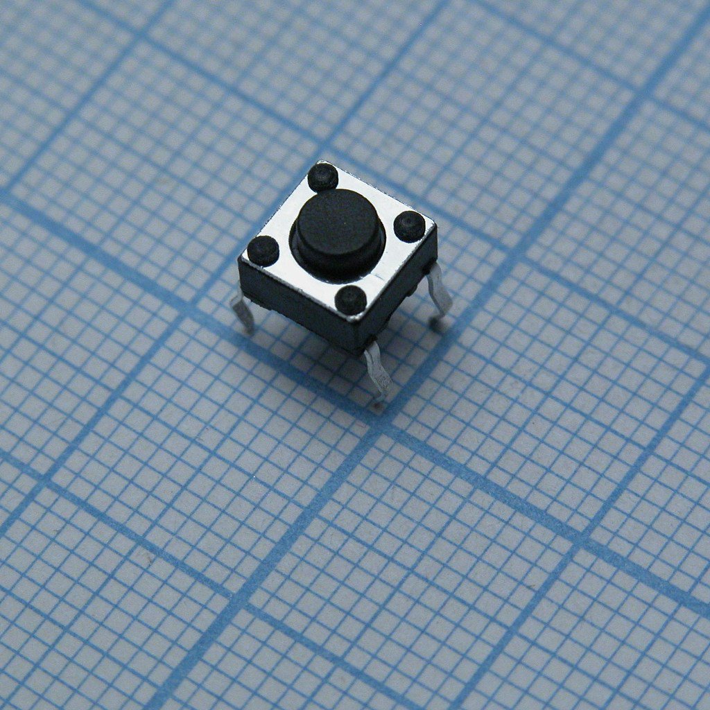 SWT-20-4.3 - Кнопка тактильная 6.2Х6.2мм h=4.5мм вертикальная монтаж в отверстие