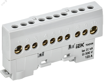 TEKFOR Шина L фаза изолированная на универсальном держателе 8х12-10-Ср IEK TF-NN20-10-KL-K03