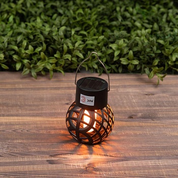 Светильник светодиодный садовый ERASF22-36 "Лампочка орнамент" 7см уличный подвесной на солнечн. батарее Б0053385