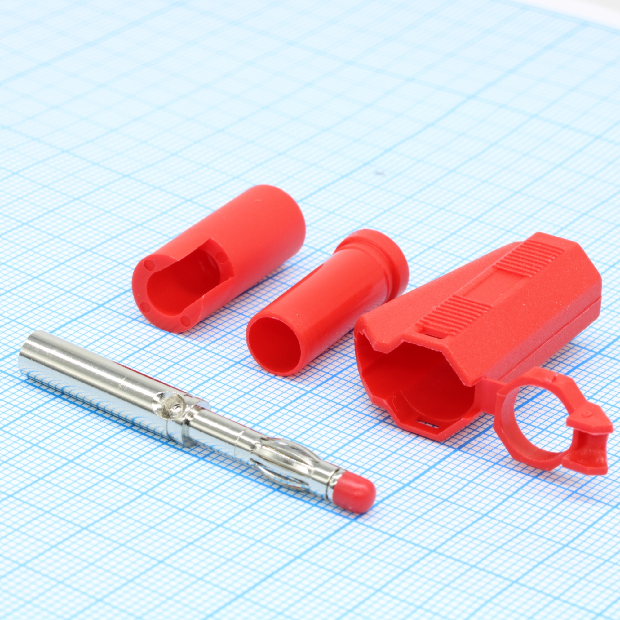 25.501.1 - Штекер для мультиметра защищенный, 32 А (красный)