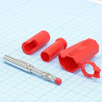 25.501.1 - Штекер для мультиметра защищенный, 32 А (красный)