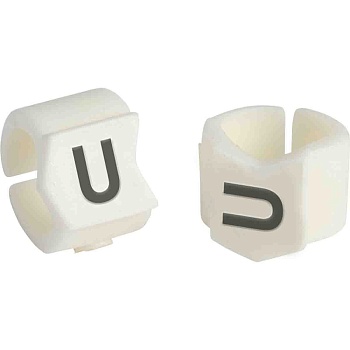 brd133430 - SCN-23-U клипсы белые, 50шт/упак, для провода 5,9-8,5мм диаметра, легенда U