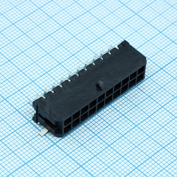 430452009 - Соединитель провод-плата HDR 20 контакт(ов) 3мм угловой боковой для поверхностного монтажа серия Micro-Fit 3.0ї лента на катушке