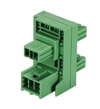 Разветвитель BST14i2V 3P1 GN01 - Распределительный блок, 2 полюса, 1 вход / 3 выходов, тип H, KNX, номинальное напряжение: 50V, номинальный ток: 3A, цвет: зеленый, серия gesis BST14i2