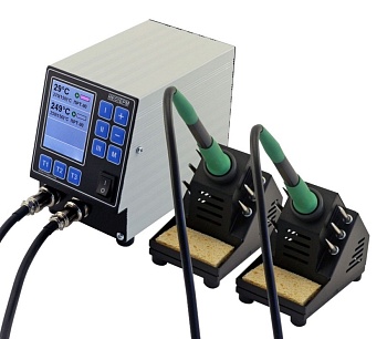 Паяльная станция НеоТерм-2С 220В без инструмента - Двухканальная паяльная станция НеоТерм-2С, 150Вт 220В. Комплект поставки: блок управления, подставка НЕО-1 для паяльника. Инструменты заказываются отдельно.