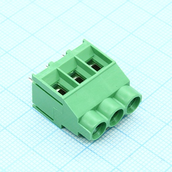 DG636-6.35-03P-14-00A(H) - Винтовой клеммный блок c рельефной обоймой, 3 контакта. Серия DG636-6.35