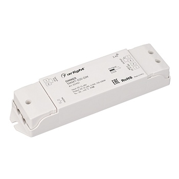 Диммер SMART-D20-DIM (12-48V, 1x10A, 2.4G) 031951 - Диммер для монохромной светодиодной ленты (ШИМ). Питание/рабочее напряжение 12-48VDC, максимальный ток 10A на канал, 1 канал, максимальная мощность 120-480W. Винтовые клеммы. Корпус - PVC. Габариты 175x4