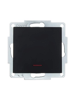 Выключатель 1-кл. СП Vesna с индикацией механизм черн. бархат 742-4288-111