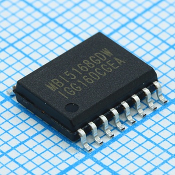 MBI5168GDW-A - Драйвер Led; 8 каналов; Iвых= 5-120mА; 25MHz; PWM; PrecisionDrive; Uп=5v