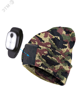 Шапка с фонарем камуфляж свет красн. бел. KOCHat2_d