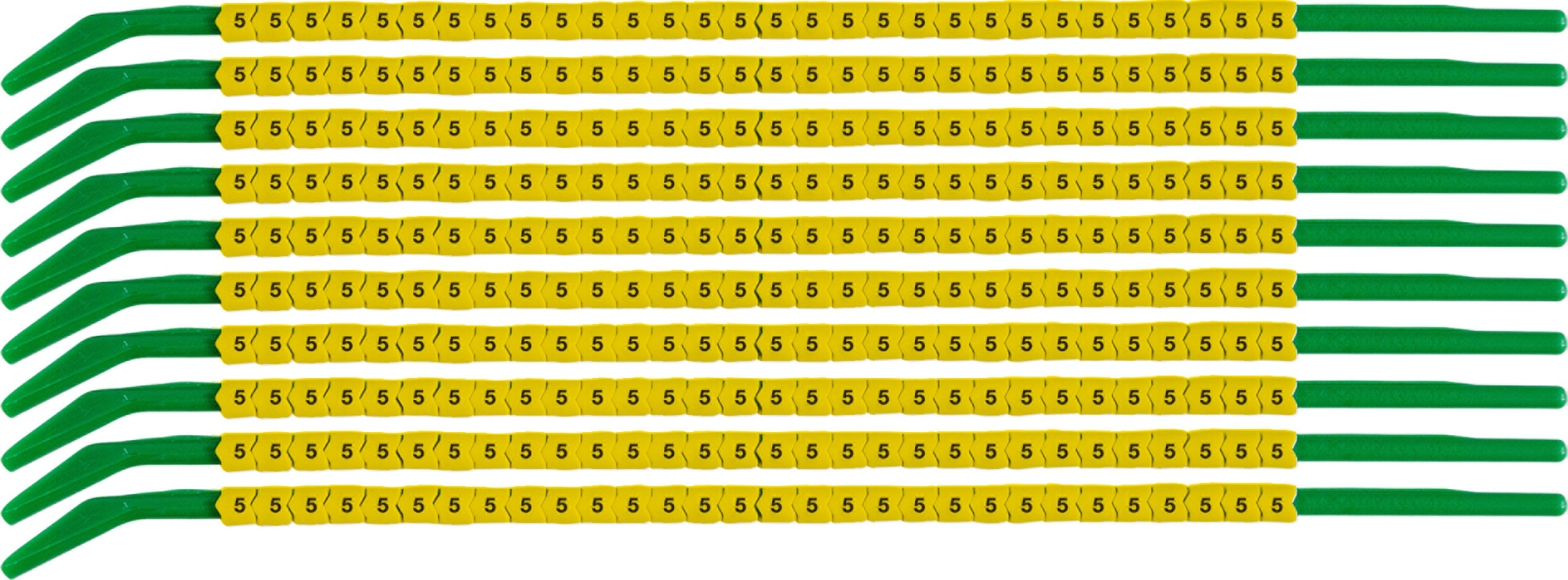 brd333155 - SCNG-09-5 клипсы жёлтые, 300шт/упак, для провода 2,5-3,0мм диаметра, легенда 5