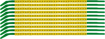 brd333155 - SCNG-09-5 клипсы жёлтые, 300шт/упак, для провода 2,5-3,0мм диаметра, легенда 5