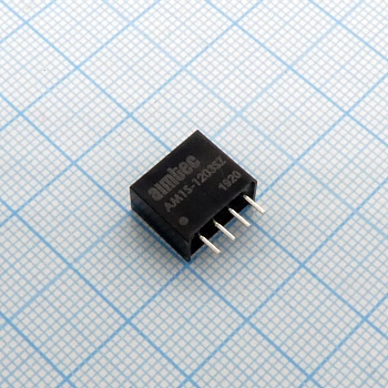 AM1S-1203SZ - DC/DC, 1Вт, вход 10.8…13.2В, выход 3.3В/0.303А, изоляция 1000В DC, КПД 78%, максимальная емкостная нагрузка не более 220мкФ, SIP4, 11.68x6x9.7мм, -40…85°C, пластик