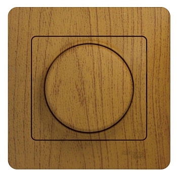 GLOSSA СВЕТОРЕГУЛЯТОР (диммер) поворотный, 300Вт, в сборе, ДЕРЕВО ДУБ (1шт) GSL000534