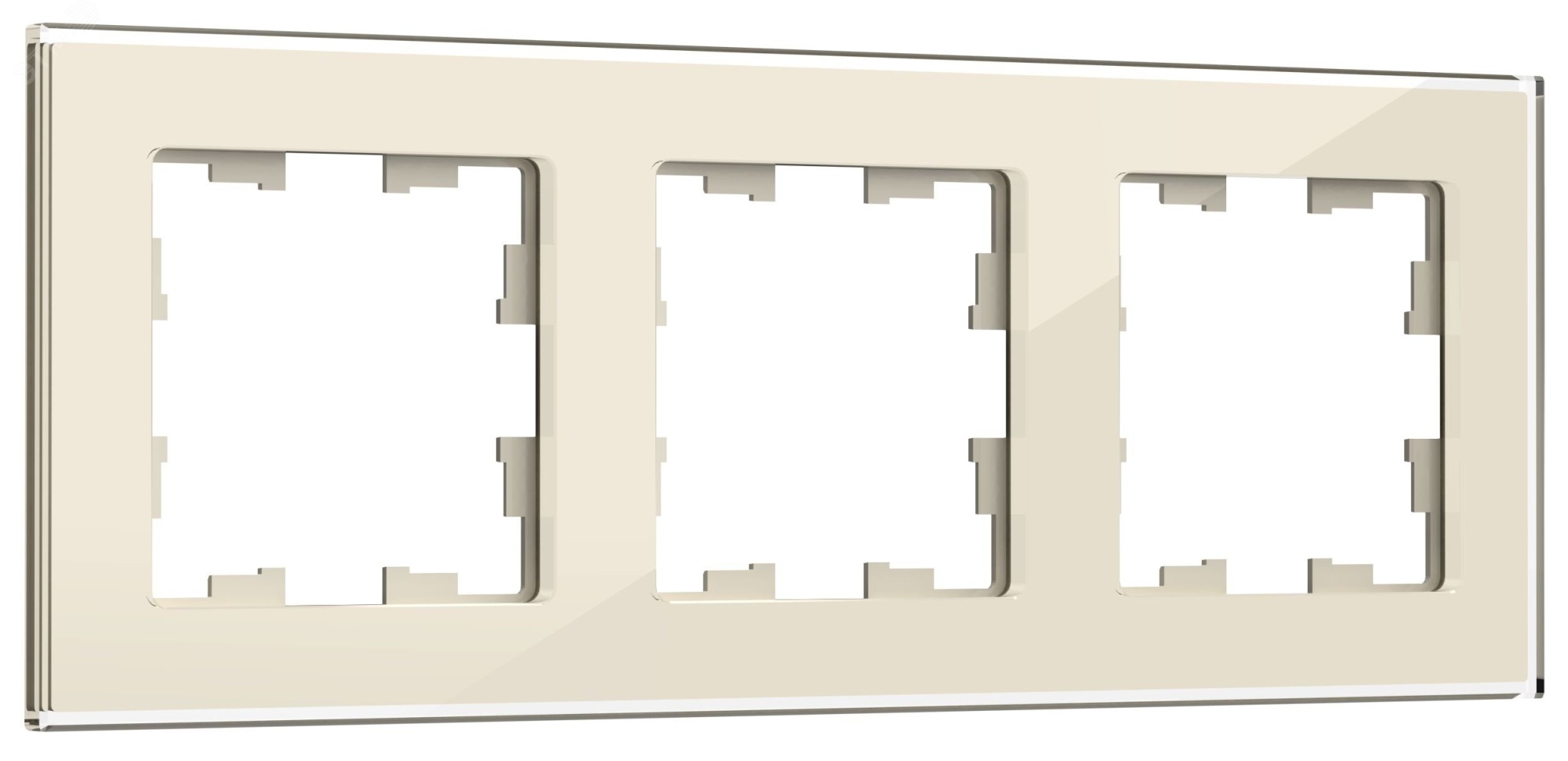 Рамка 3-м BRITE РУ-3-2-БрВа стекло ванильн. BR-M32-G-K10