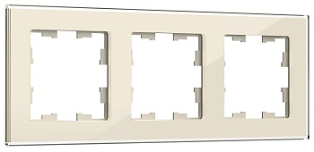 Рамка 3-м BRITE РУ-3-2-БрВа стекло ванильн. BR-M32-G-K10