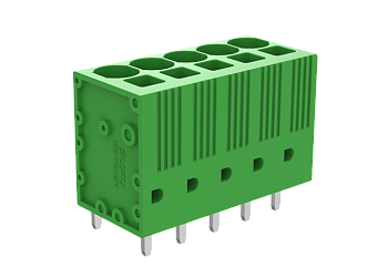 Клемма на плату MC-TC7.5V09P-0001 - Клемма, вертикальный подвод кабеля, на плату, шаг: 7.5 мм, 9 полюсов, фиксация провода пружинная, исполнение: стандартное, 1000V, 41A, цвет: зеленый