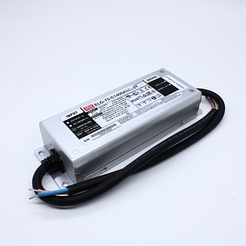 ELG-75-C1400A-3Y - AC-DC, 75.6Вт, IP65, вход 100…305В AC, 47…63Гц/142…431В DC, ККМ, выход 27…54В/1400мА, изоляция 3750В AC, в кожухе 180х63х35.5, -40…+85°С (корпус), рег. выхода, с проводом заземления