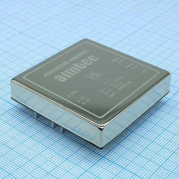 AM40UW-4805SZ - DC/DC, 40Вт, вход 18…75В, выход 5В/8А, изоляция 1600В DC, КПД 92%, максимальная емкостная нагрузка не более 13000мкФ, вход On/Off, 2x2", 50.8x50.8x10.2мм, -40…85°C, металл