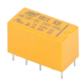 HK19F-DC24V-SHG - Миниатюрное сигнальное реле 2А две контактные группы-два направления катушка 24В 0.2Вт