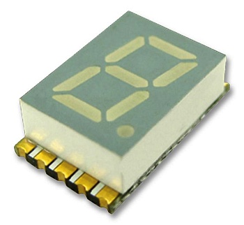 KCSA03-105 - 1 разрядный сегментный дисплей smd 7,62мм/красный/630нм/3.6-6.4мкд/ОА