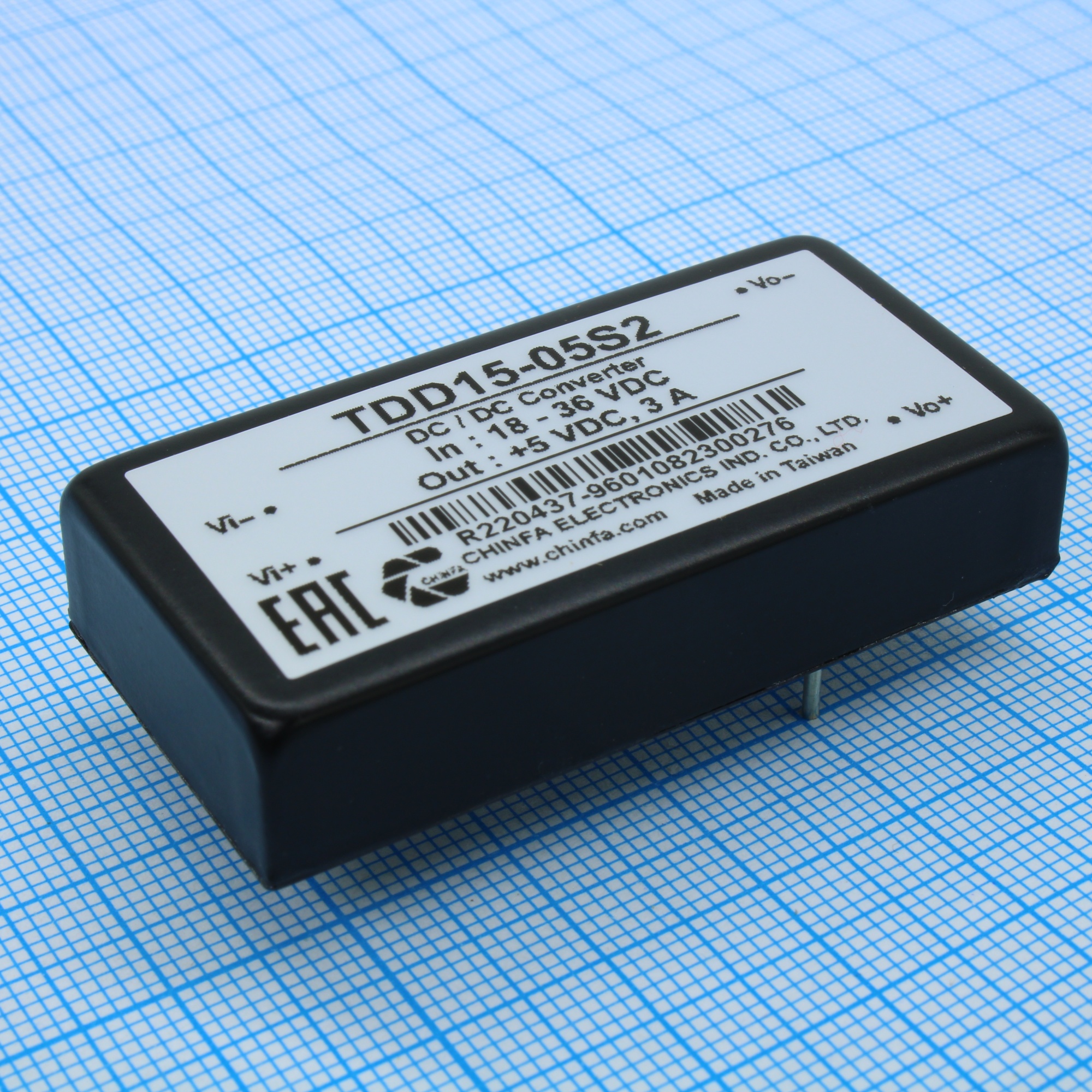 TDD15-05S2 - Преобразователь DC/DC 15Вт вход 18В...36В выход 5В 3А, изоляция 1500В -25°С…+60°С