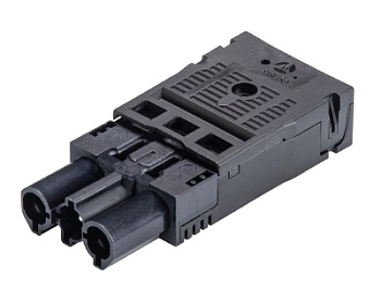 Разъем GST18i3 F S2 ZR1 SW - Вилочный разъем на кабель диам. 7,8 - 10,3 мм, 3 полюса, пружинная фиксация, номинальное напряжение: 250V, номинальный ток: 20A, цвет корпуса: черный, цвет контактной вставки: черный, серия gesis GST18i3