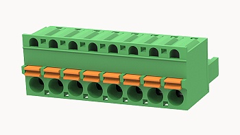 PCB розетка 2EDGKD-5.08-08P-14 - Розеточный разъем, PCB, на кабель, прямой, шаг 5,08 мм, 8 полюсов, сечение проводников: 0.2 - 2.5 мм кв., Push-in фиксация провода, 320V, 20А, цвет: зеленый, серия 2EDGKD