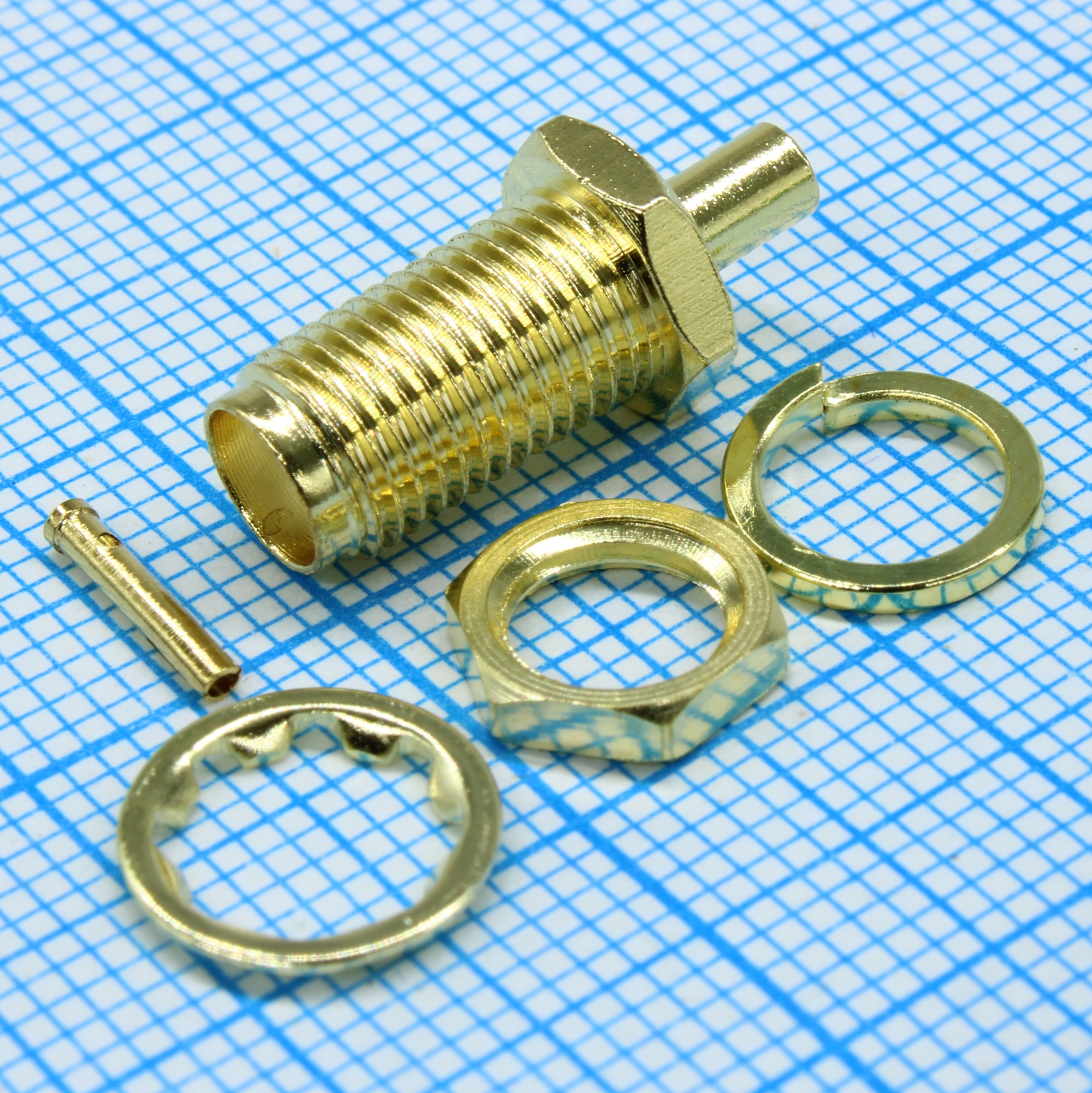 SMA-C178J - Разъём высокочастотный, гнездо SMA, крепление гайкой на панель и на кабель RG178