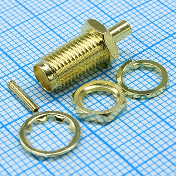 SMA-C178J - Разъём высокочастотный, гнездо SMA, крепление гайкой на панель и на кабель RG178