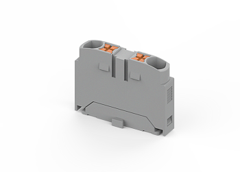 Проходной блок TPA2.5-2-GY - Проходной блок, 2 точки подключения, тип фиксации провода: push-in, номинальное сечение: 2,5 мм кв.,  24A, 450V, цвет: серый