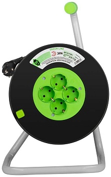 Удлинитель на пластик. катушке 4х50м с заземл. KAT-3x1.5-50m Greenline ПВС 3х1.5 Эра Б0065107