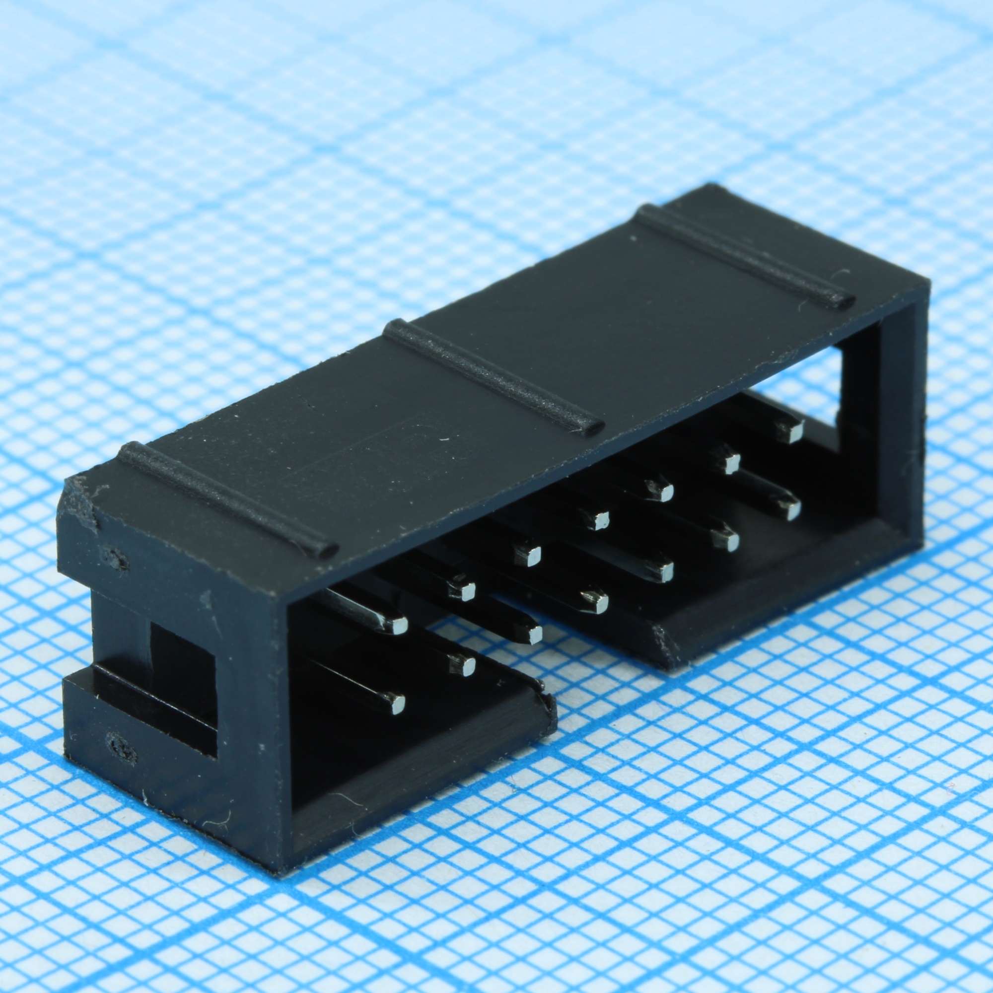 BH-14 (IDC-14MS) - IDC разъем, вилка на плату прямая двухрядная 14pin(2x7)., шаг 2.54мм
