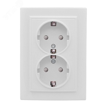 Розетка 2-м СП Минск 16А IP20 с заземл. защ. шторки бел. Basic ERR16-128-100