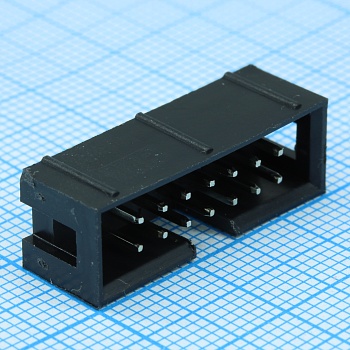 BH-14 (IDC-14MS) - IDC разъем, вилка на плату прямая двухрядная 14pin(2x7)., шаг 2.54мм