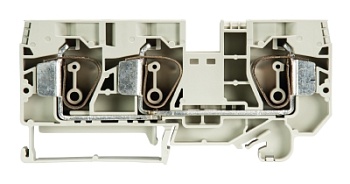 Клемма сдв. WKFN 16 D1/2/35 - Проходная клемма, 3 точки подключения, тип фиксации провода: пружинный, номинальное сечение: 16 мм кв., 76A, 800V, ширина: 12 мм, цвет: серый, тип монтажа: DIN 35