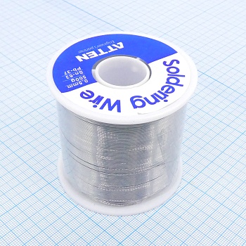 TS-635500N Sn63Pb37 0.5мм 500г - Свинцовый одноканальный трубчатый припой с флюсом 2.0% ROL0, температура плавления 183-184°С