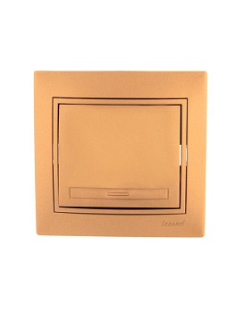 Выключатель 1-кл. СП Mira 10А IP20 со вставкой зол. метал. 701-1313-100