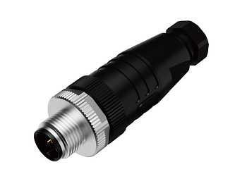 Вилочный разъем M12A12MPSFWSC608001 - Вилочный разъем на кабель, 12 полюсов, M12, прямой, A-Code, диаметр кабеля: 6,0-8,0 мм, 1,5А, 30V, корпус из пластика, резьбовое соединение: цинк