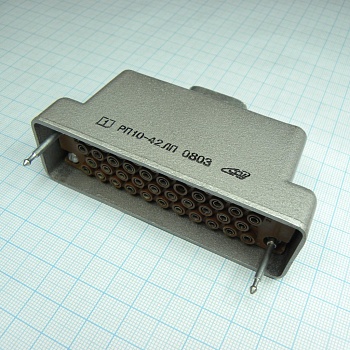 РП10-42 ЛП розетка с/к - Соединитель  низкочастотный, прямоугольный, внутреннего монтажа