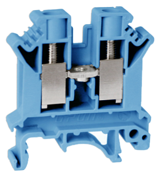 Проходная клемма UKJ-10(BU) - Проходная клемма, тип фиксации провода: винтовой, номинальное сечение: 10 мм кв., 57A, 1000V, ширина: 10,2 мм, цвет: синий, тип монтажа: DIN 35