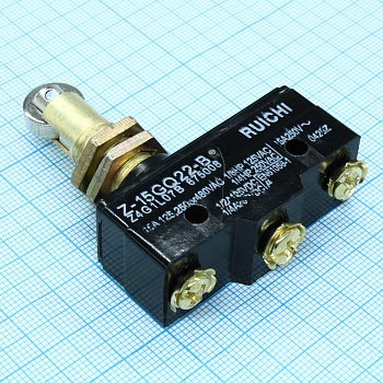 Z-15GQ22-B - Микропереключатель с продольным роликом, под винт 15A/250VAC
