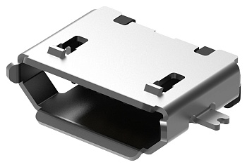 DS1105-14-B60R - Разъем Micro USB тип AB (розетка) угловой на плату (SMT)