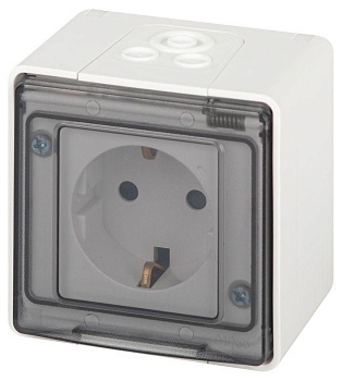 Розетка Эксперт 11-2502-01 2P+E IP55 шторки 16А-250В ОУ бел. Эра Б0063280