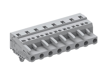 Розеточный разъем на кабель 475113/030 - Розеточный разъем, прямой, на кабель, шаг: 7.5 мм, 13 полюсов, фиксация провода пружинная, исполнение: с якорными защелками в панель, 500V, 16A, цвет: серый