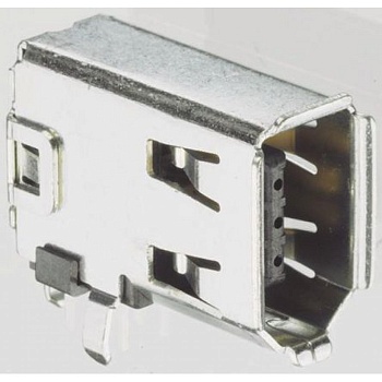 5787956-1 - Разъем IEEE-1394, I/O, 6 контактов, розетка, Firewire Пайка, Серия IEEE 1394