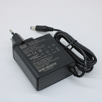 NGE45E24-P1J - AC-DC, 45.1Вт, сетевой адаптер, выход 24В/1.88А, вход 80...264В AC, 47...63 Гц, изоляция 4000B DC, 2xMOPP, 62x30*x65мм, -30...+70C, евровилка, выходной разъем 11мм, диам. 5.5х2.1мм