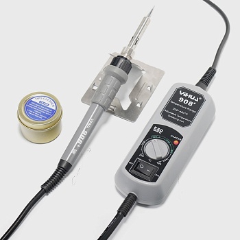 Паяльник 908+portable с блоком регулир. - Паяльник+ подставка  с губкой для чистки жала